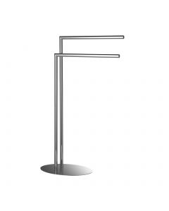 Classic håndklestativ 2 stenger oval fot krom