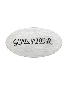 Dørskilt GJESTER matt børstet