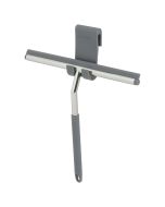 Dusjnal i stål med grå opphengskrok