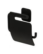 Colar toalettrullholder m/lokk matt sort
