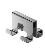 Caddy dobbel krok for glassvegg krom