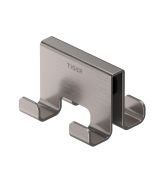 Caddy dobbel krok for glassvegg børstet stål