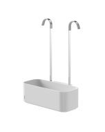 2-Store dusjkurv for dusjarmatur, matt hvit