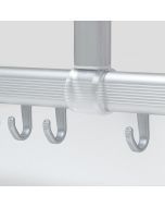 Easyroll forhengskinne med kroker, matt aluminium